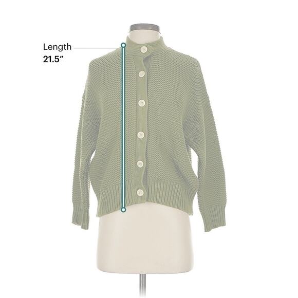 Alex Mill Nico Green Chunky Knit Sweater Cardigan Academia Preppy Small - Picture 4 of 5